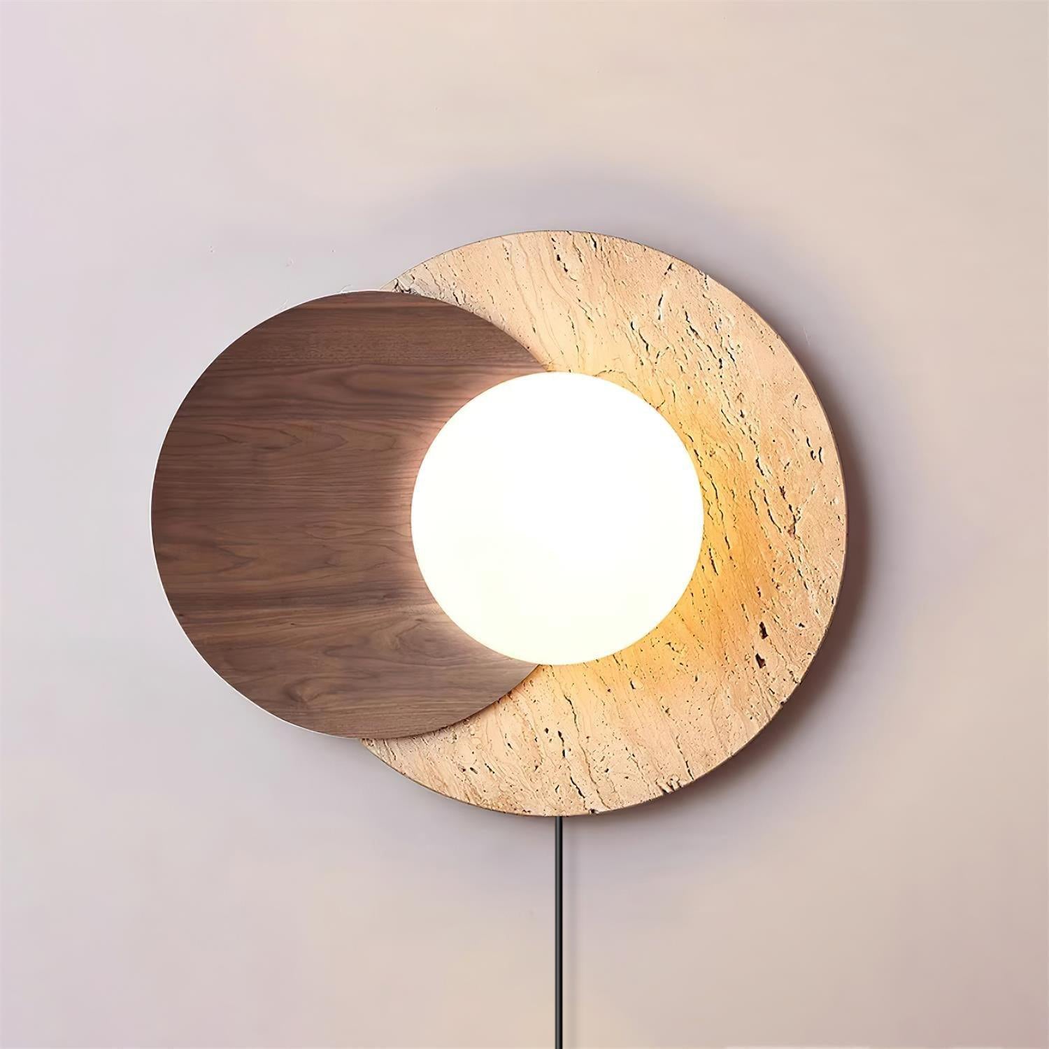 Jemo Travertine Wall Light with Plug