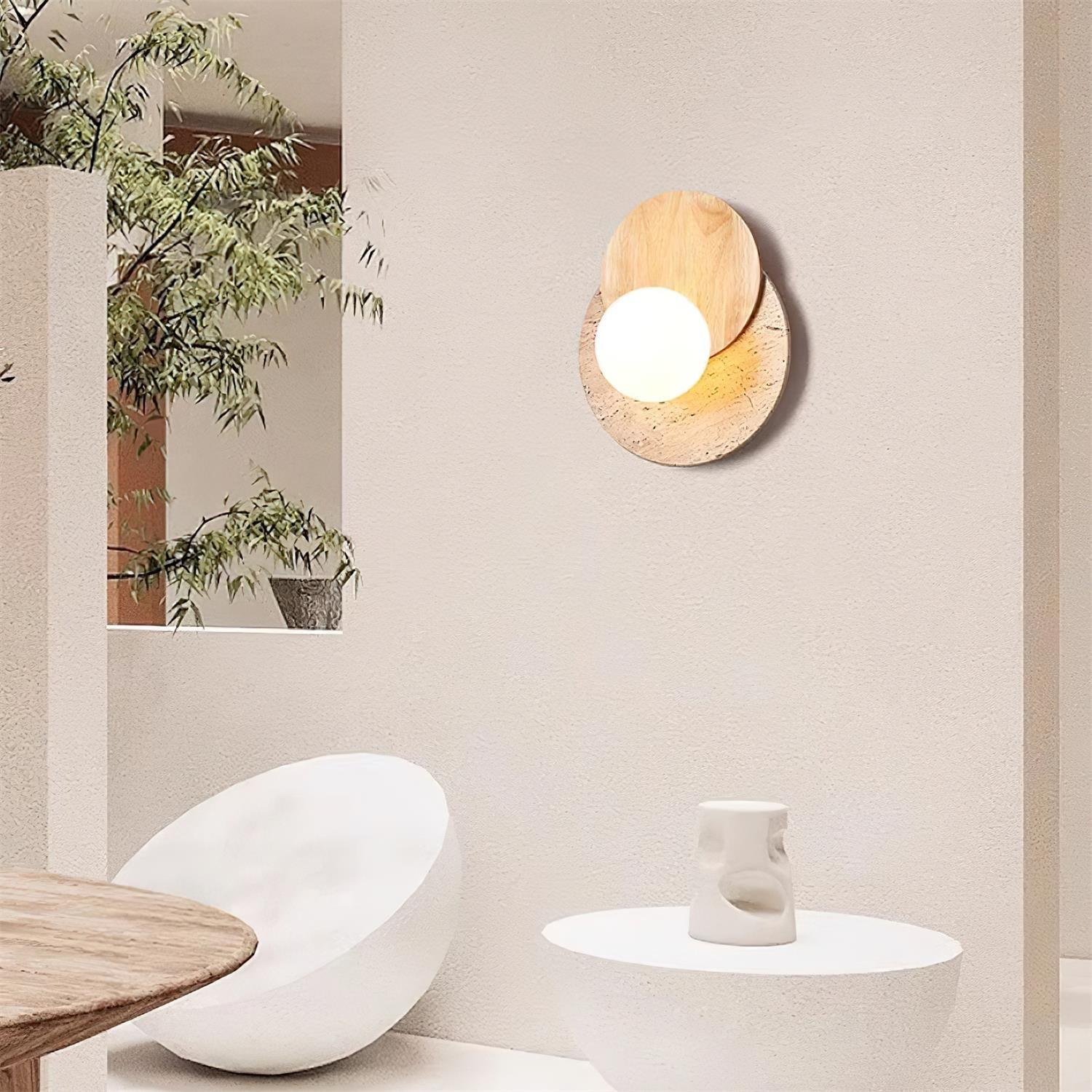 Jemo Travertine Wall Light with Plug