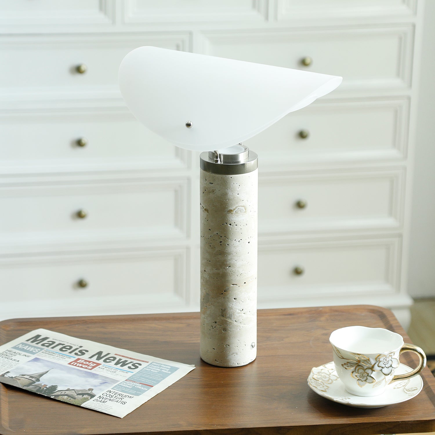 Giseo Travertine Table Lamp
