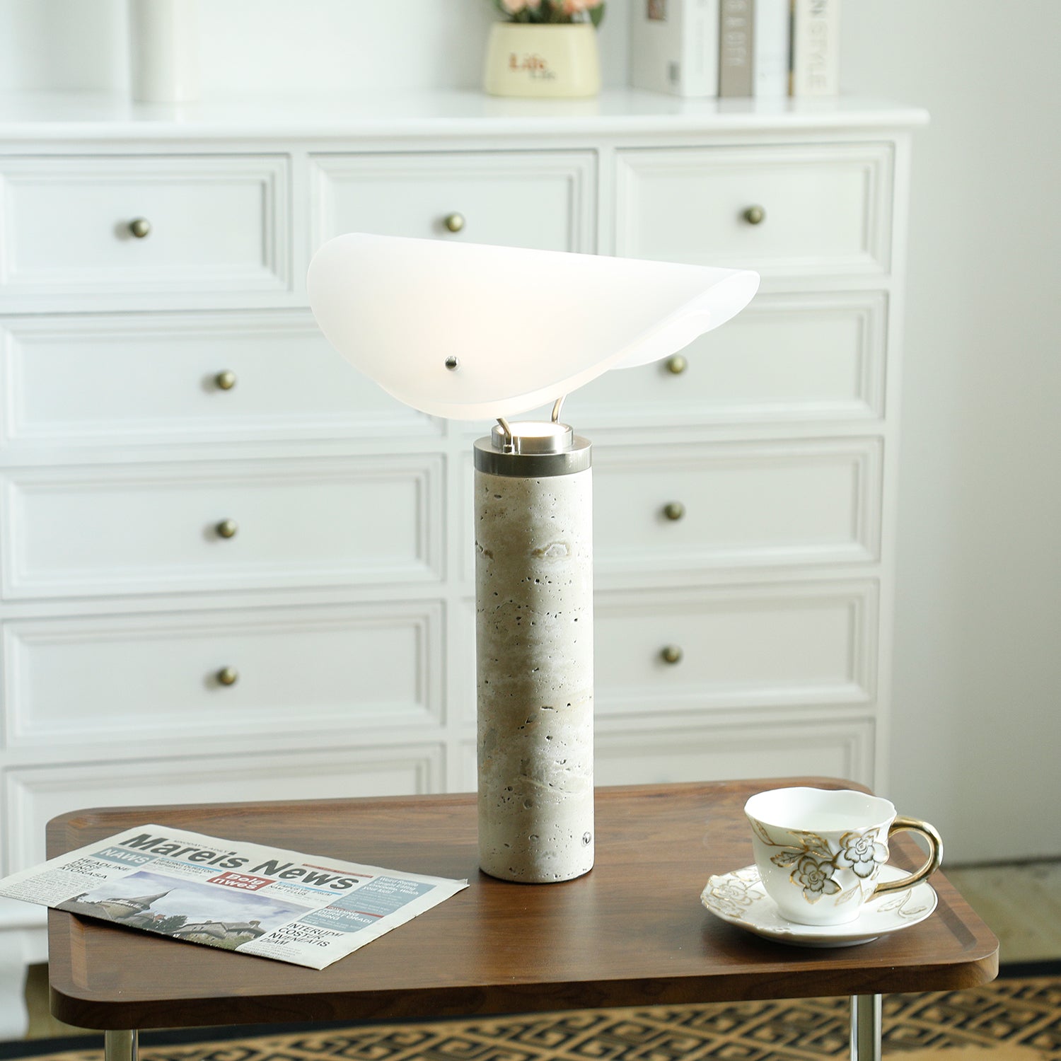 Giseo Travertine Table Lamp