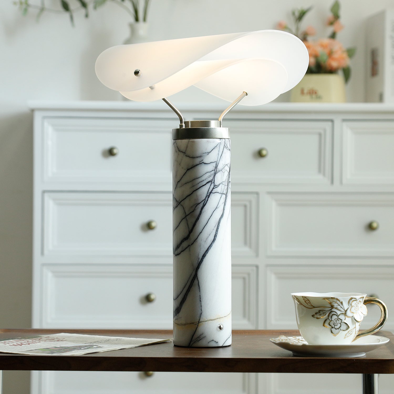 Giseo Travertine Table Lamp