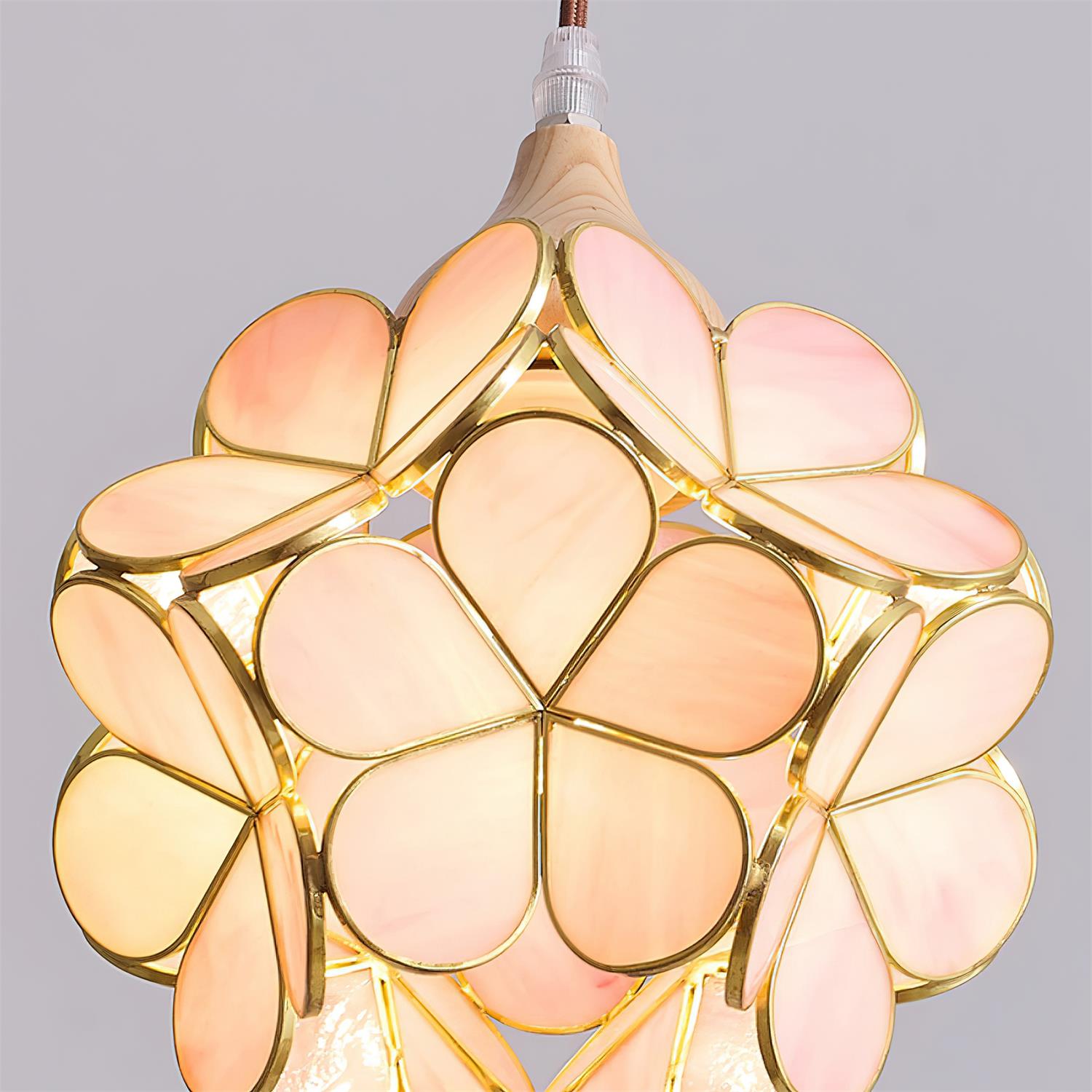Veravo Flower Wood Design Pendant Light