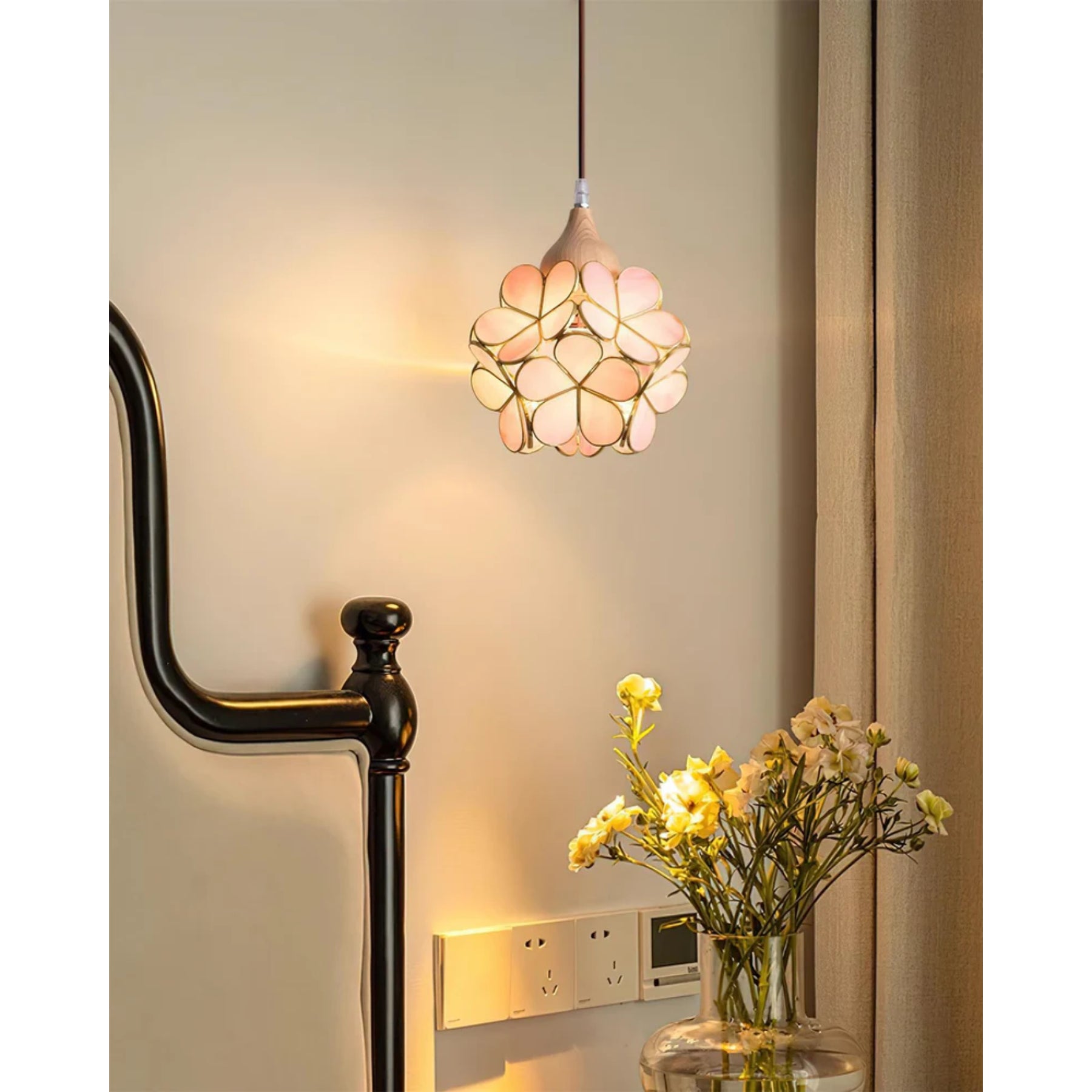 Veravo Flower Wood Design Pendant Light
