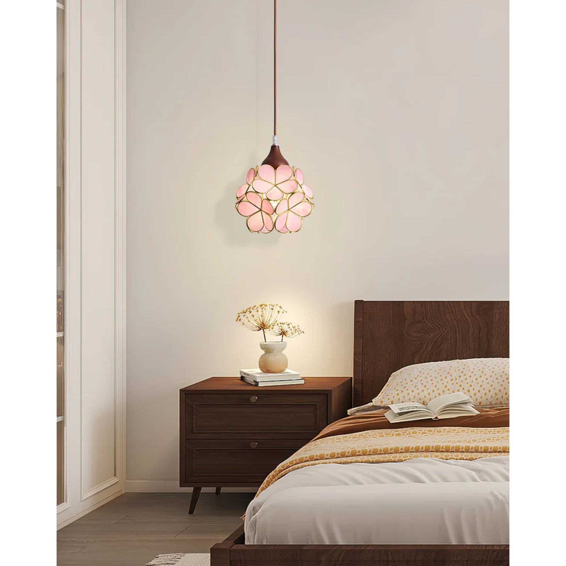 Veravo Flower Wood Design Pendant Light