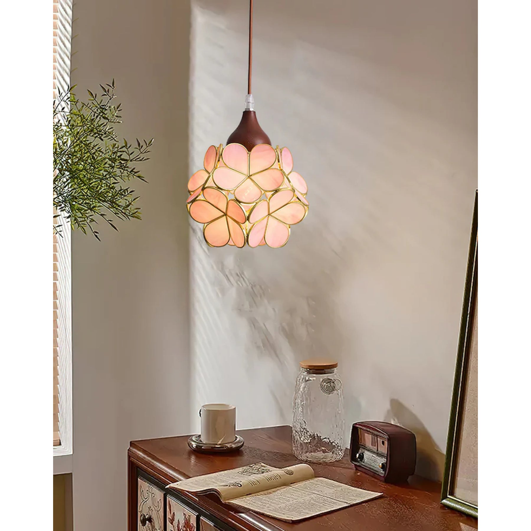 Veravo Flower Wood Design Pendant Light