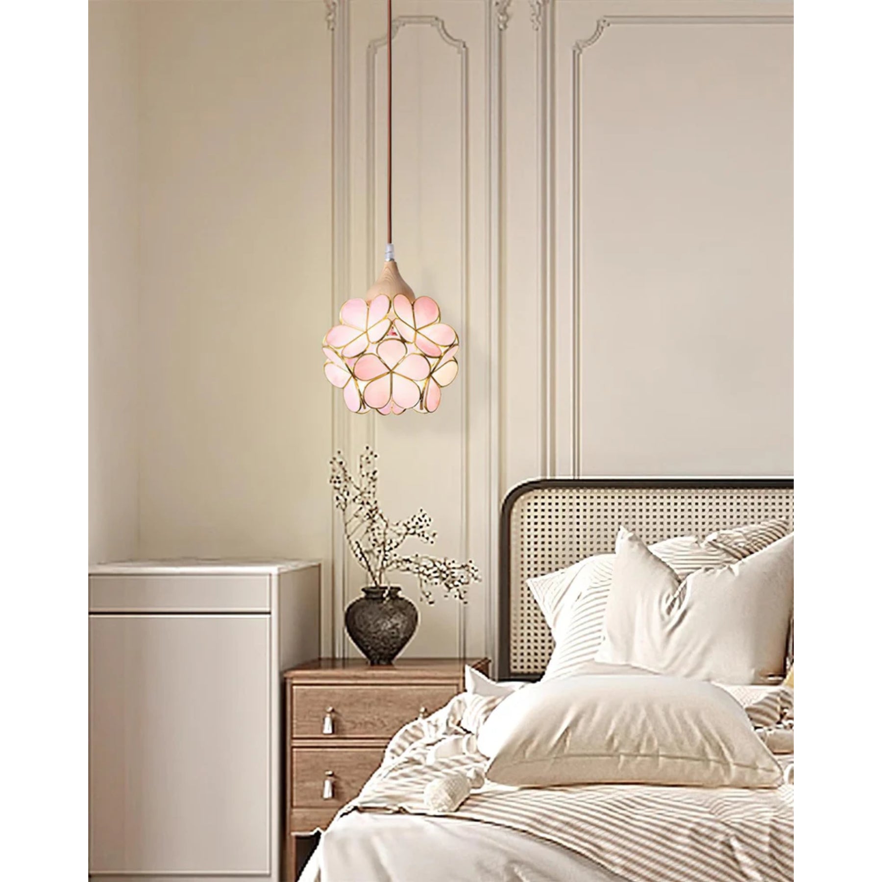 Veravo Flower Wood Design Pendant Light