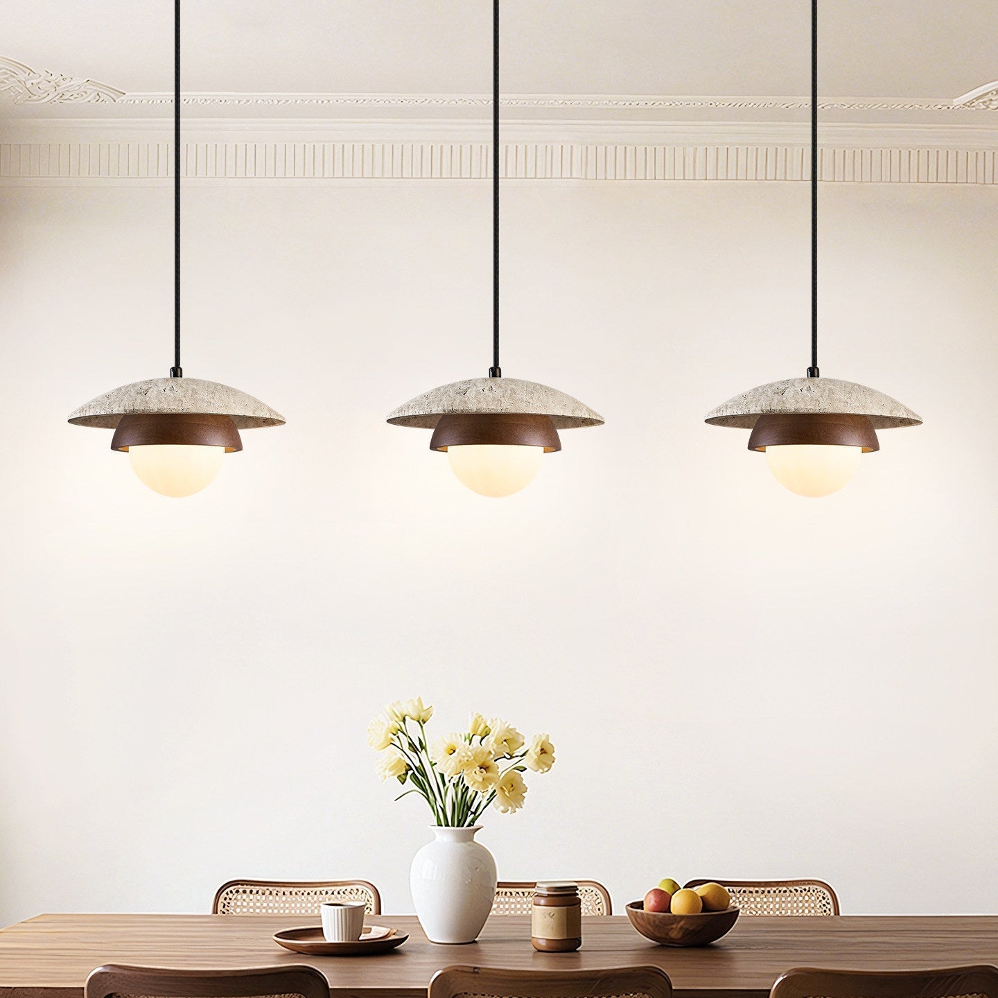 Myzo Layered Travertine Pendant Light