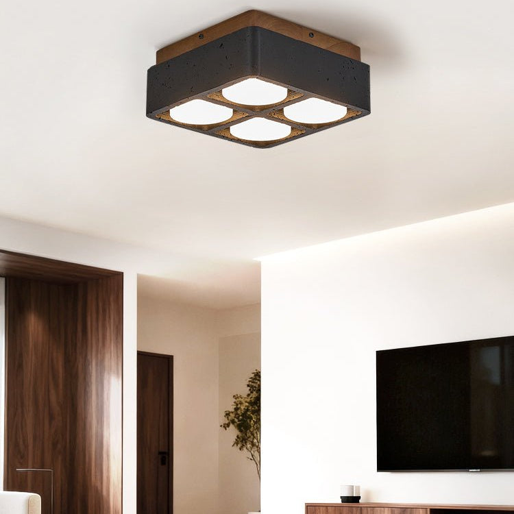 Kole Square Travertine Ceiling Light