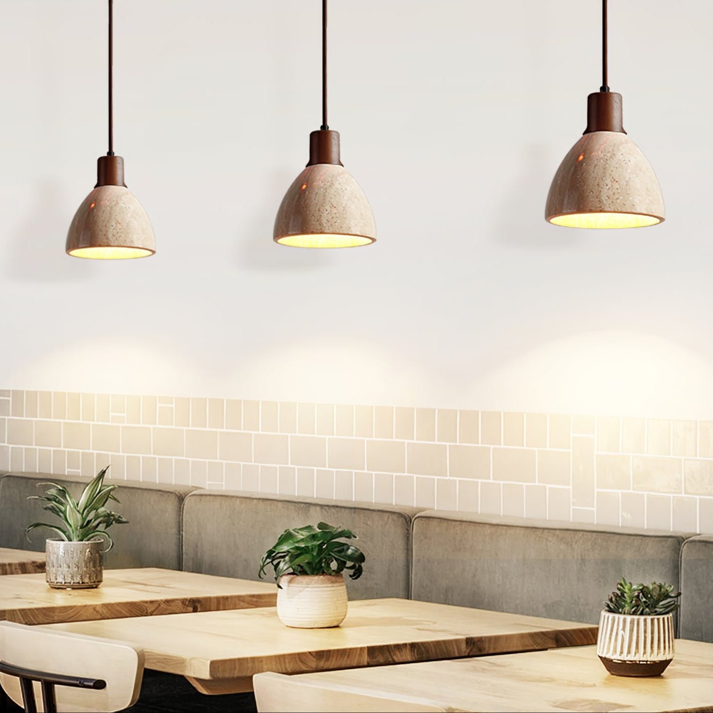 Mosha Travertine Pendant Light