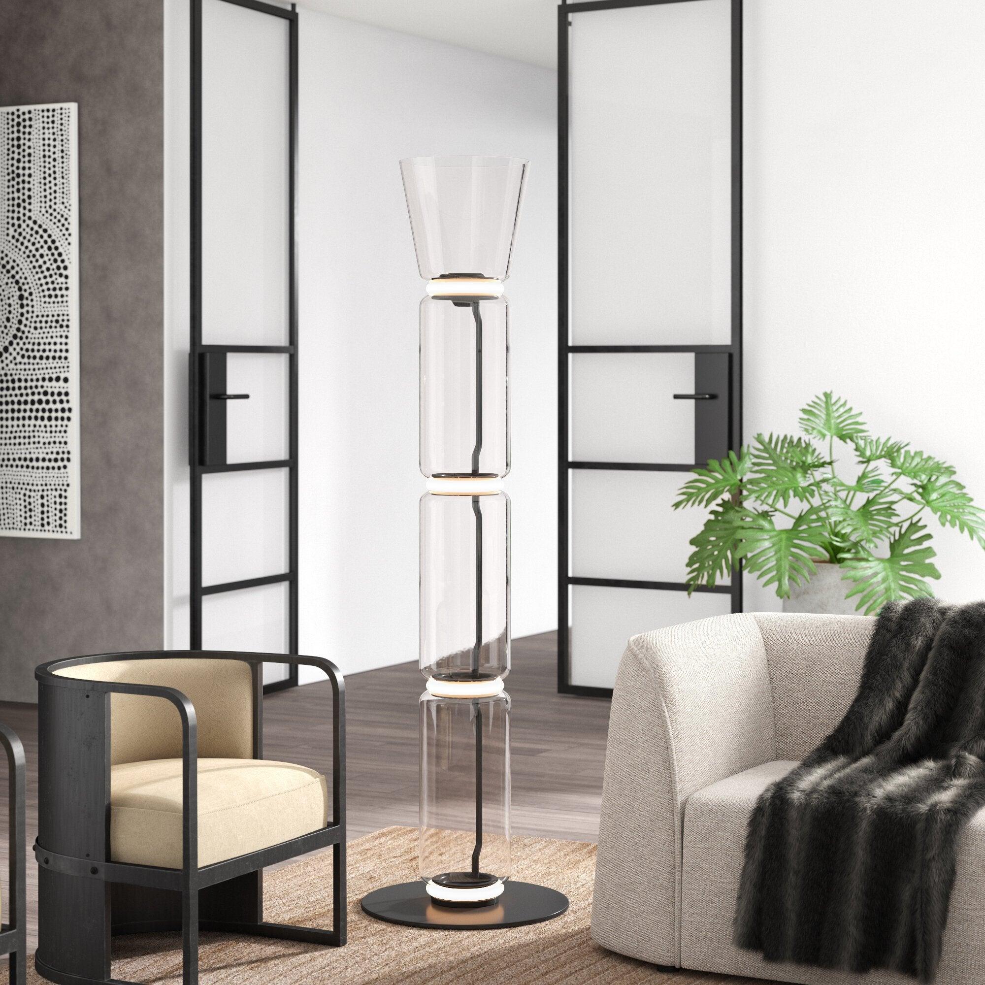 Teyylino Cylindrical Glass Floor Lamp