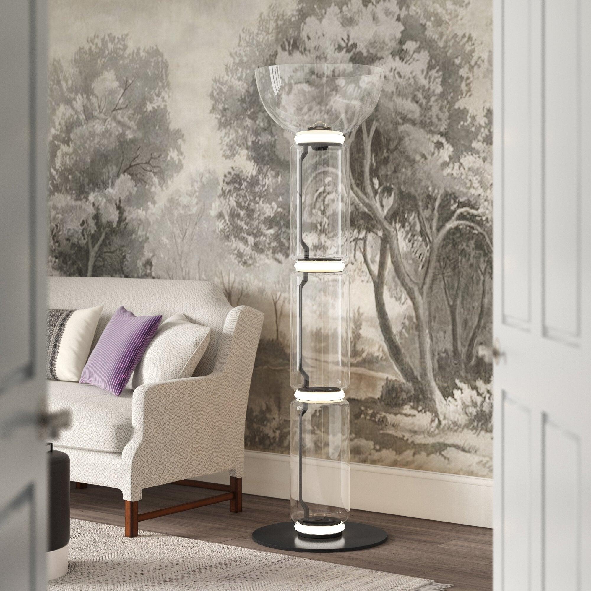 Teyylino Cylindrical Glass Floor Lamp