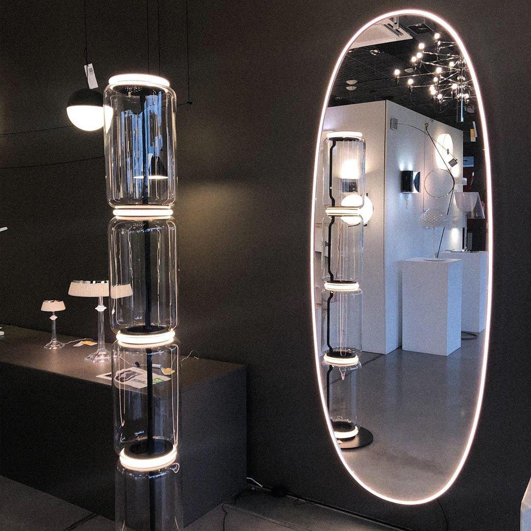 Teyylino Cylindrical Glass Floor Lamp