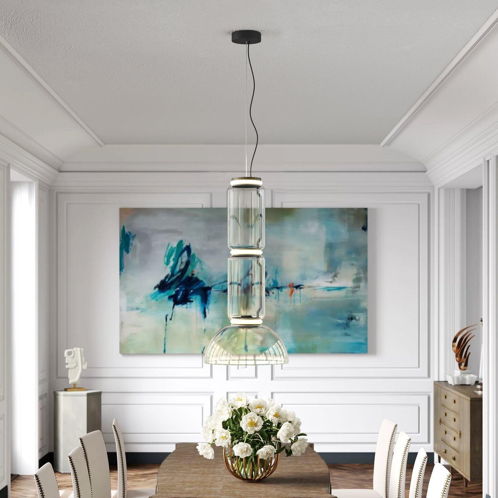 Teyylino Cylindrical Glass Pendant Light