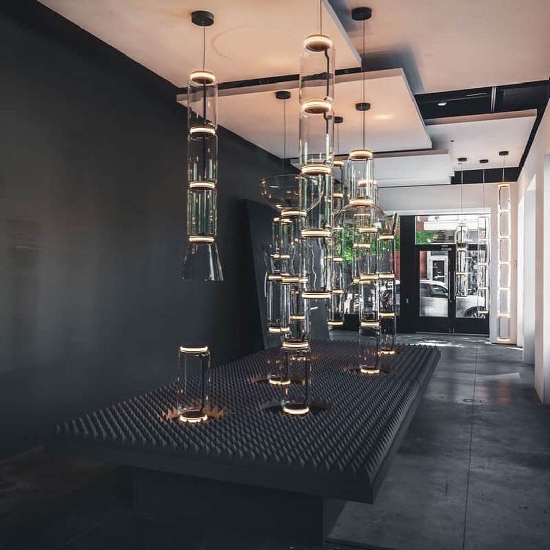 Teyylino Cylindrical Glass Floor Lamp