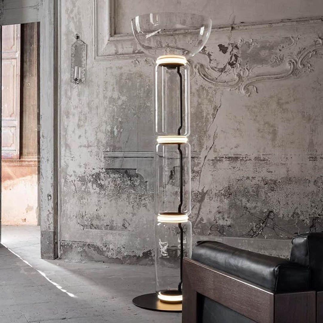 Teyylino Cylindrical Glass Floor Lamp