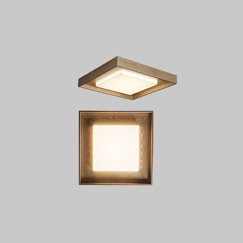 Konise Wood Frame Japandi Ceiling Light
