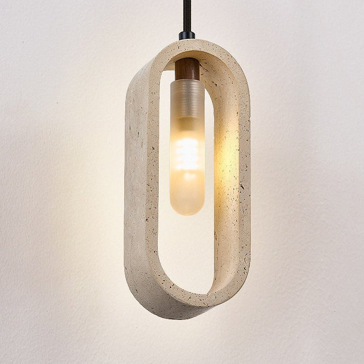 Remo Oval Travertine Pendant Light