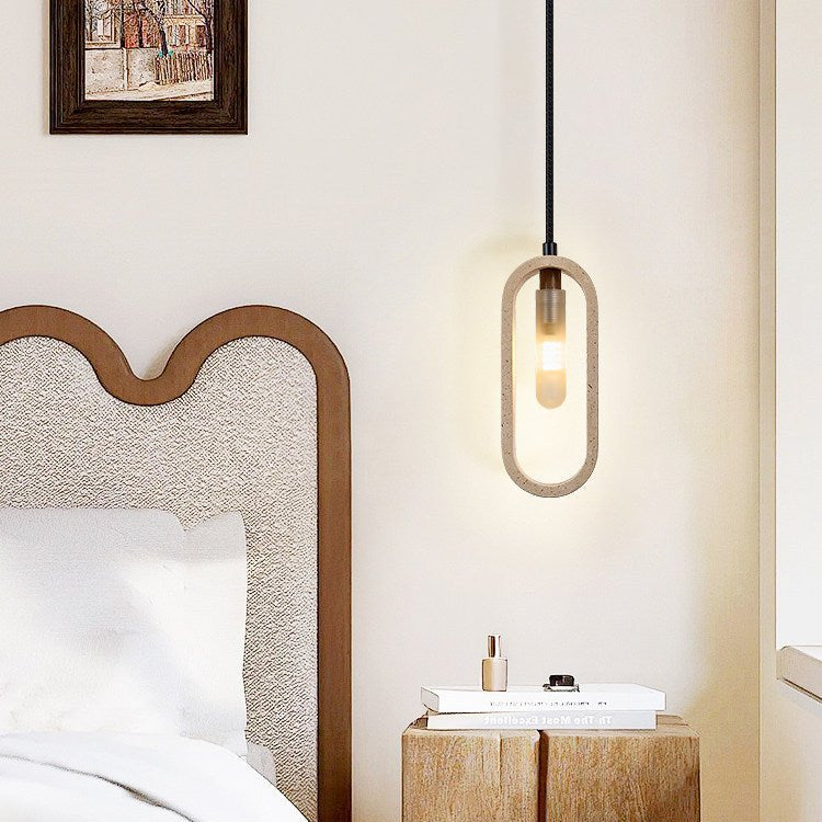 Remo Oval Travertine Pendant Light
