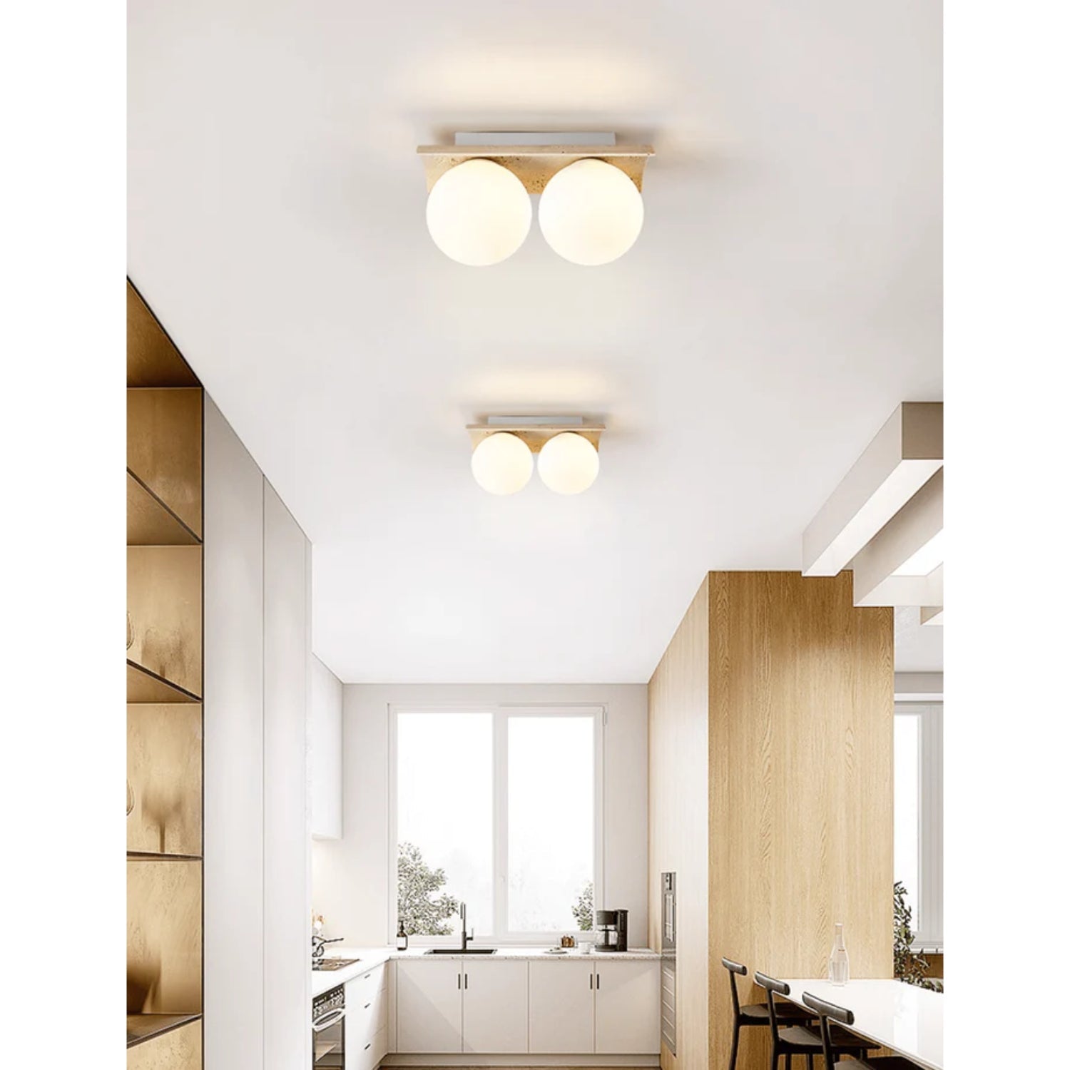 Moscoze Natural Stone Ceiling Light