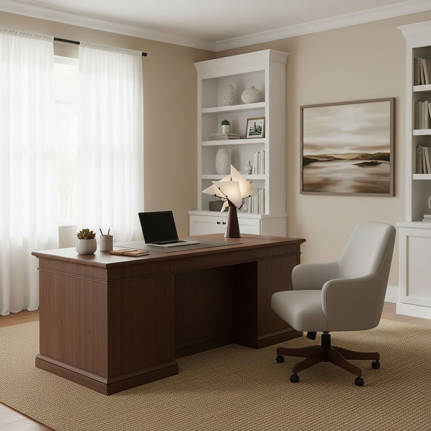 Seko Four Alabaster Blade Table Lamp