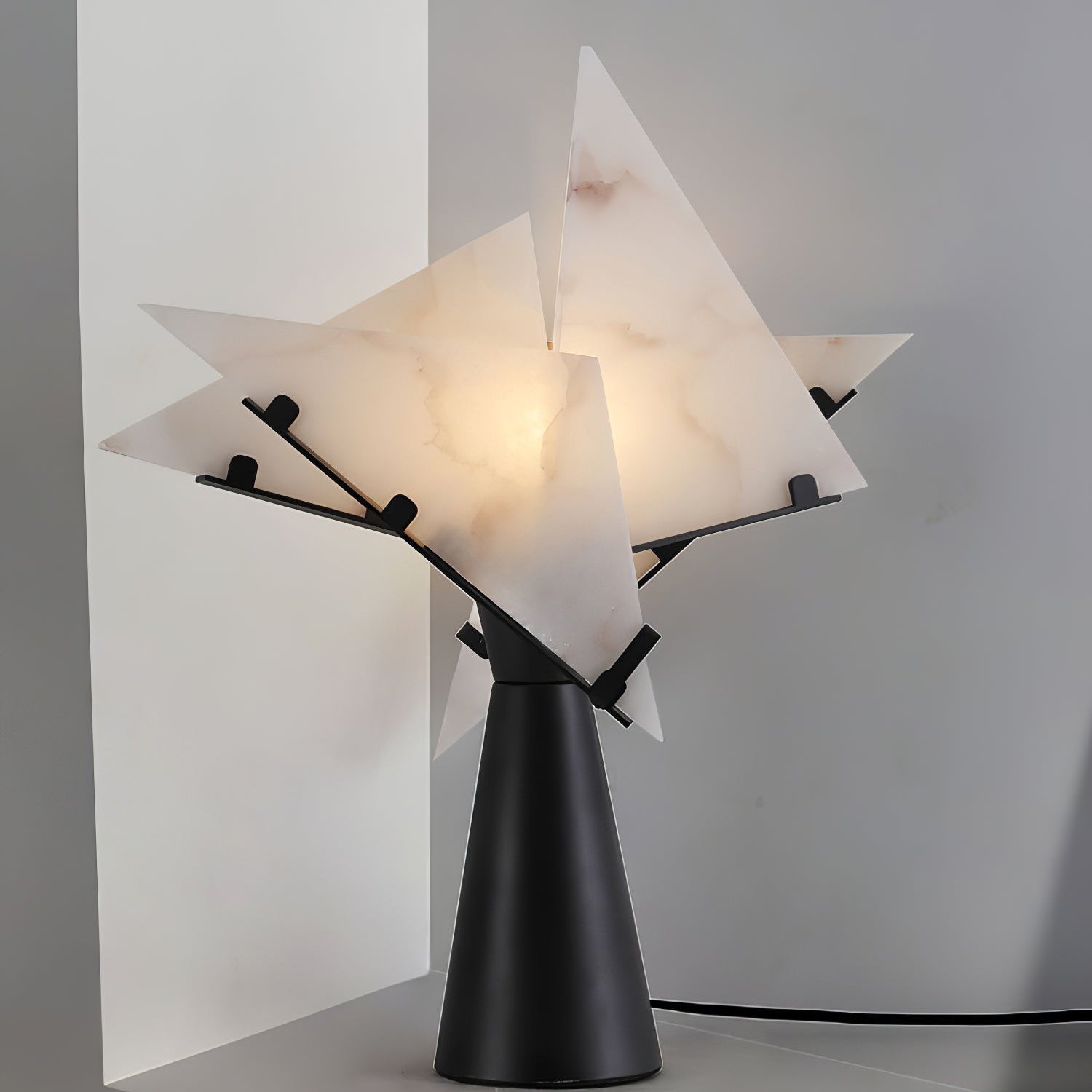 Seko Four Alabaster Blade Table Lamp