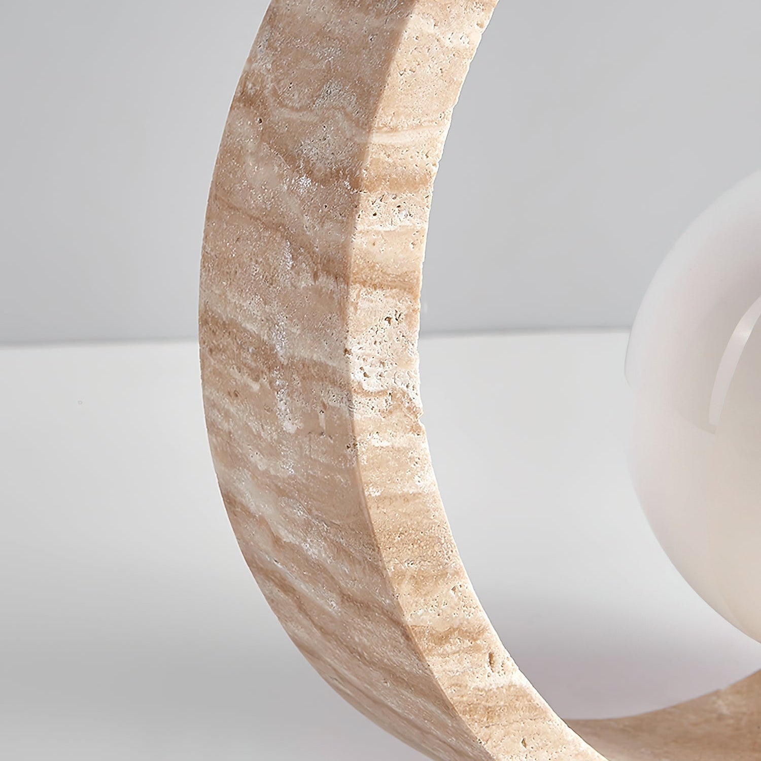 Poles Circle Travertine Table Lamp
