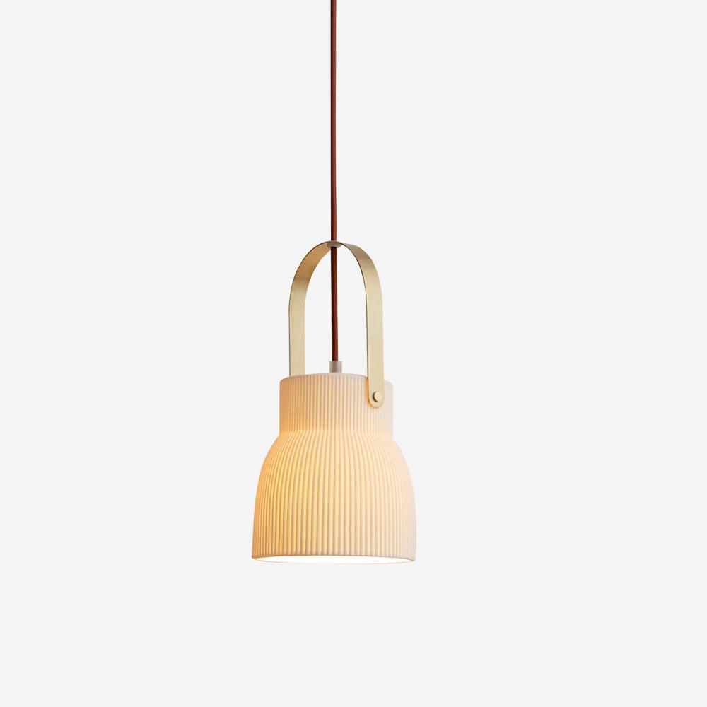 Ceramic Ribbed Pendant Light
