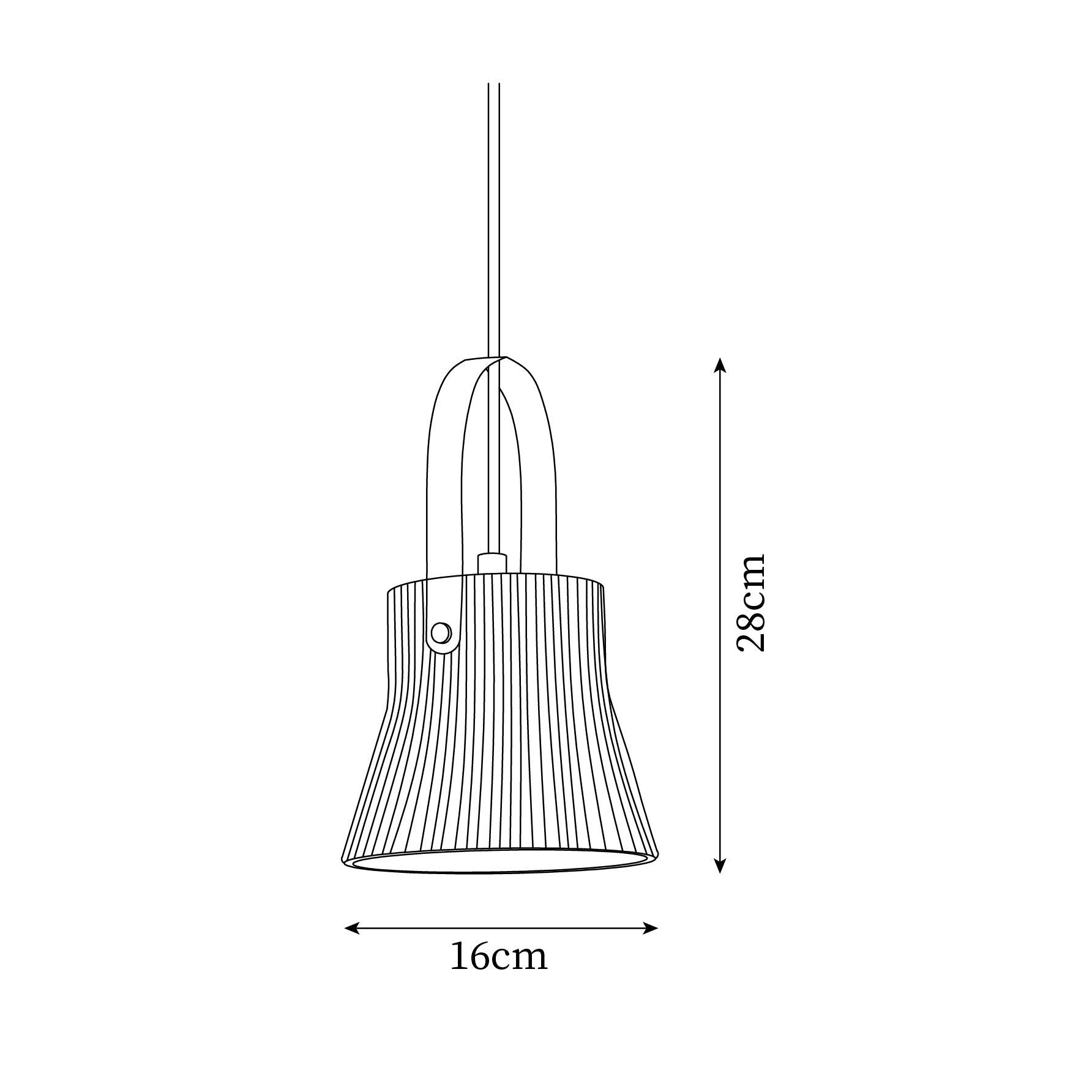 Ceramic Ribbed Pendant Light