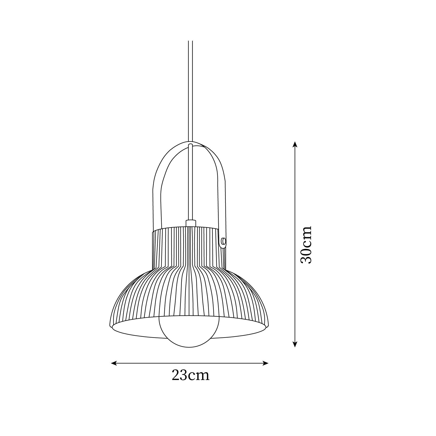 Ceramic Ribbed Pendant Light