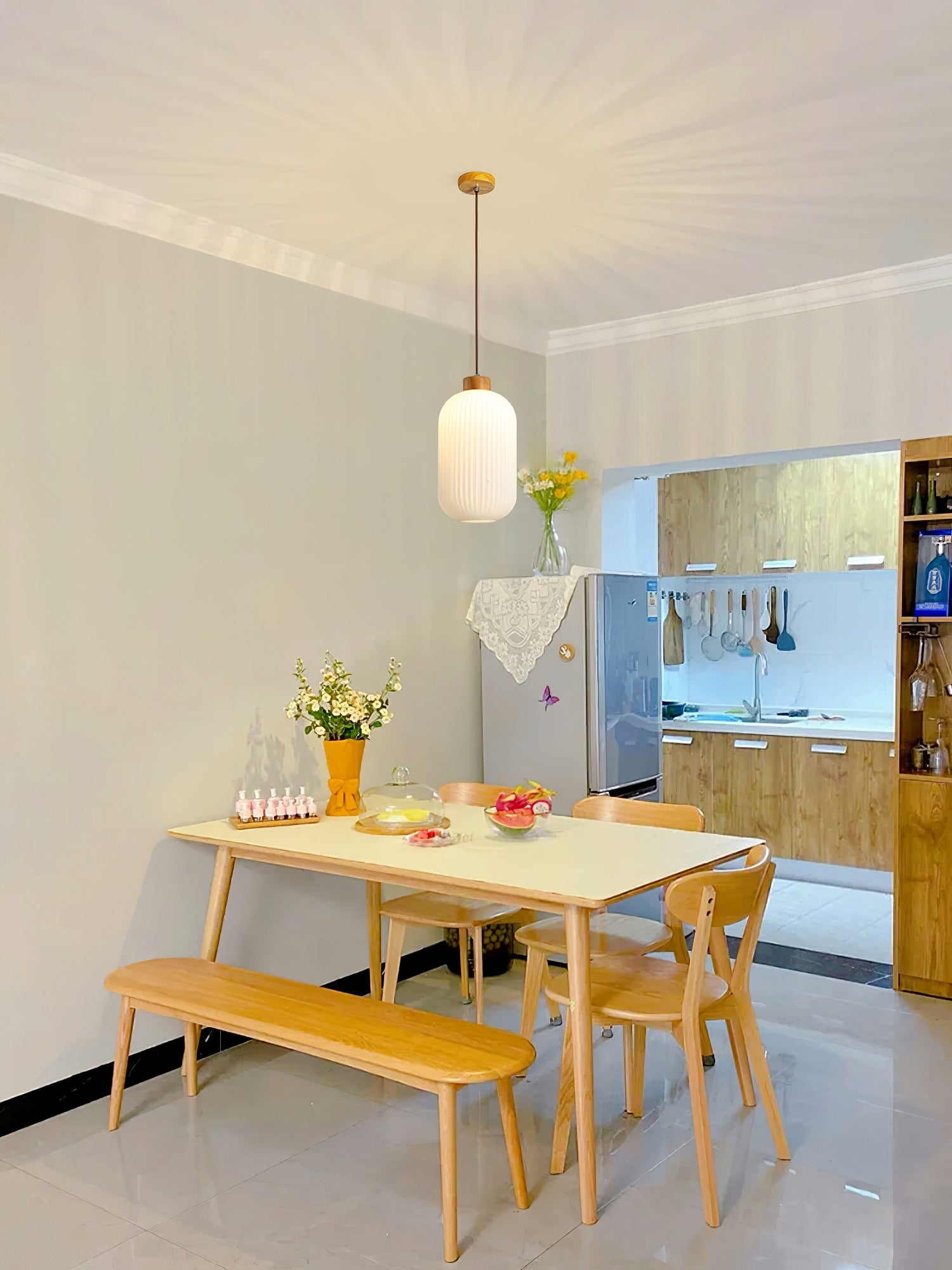 Jorfordel Ribbed Pendant Light