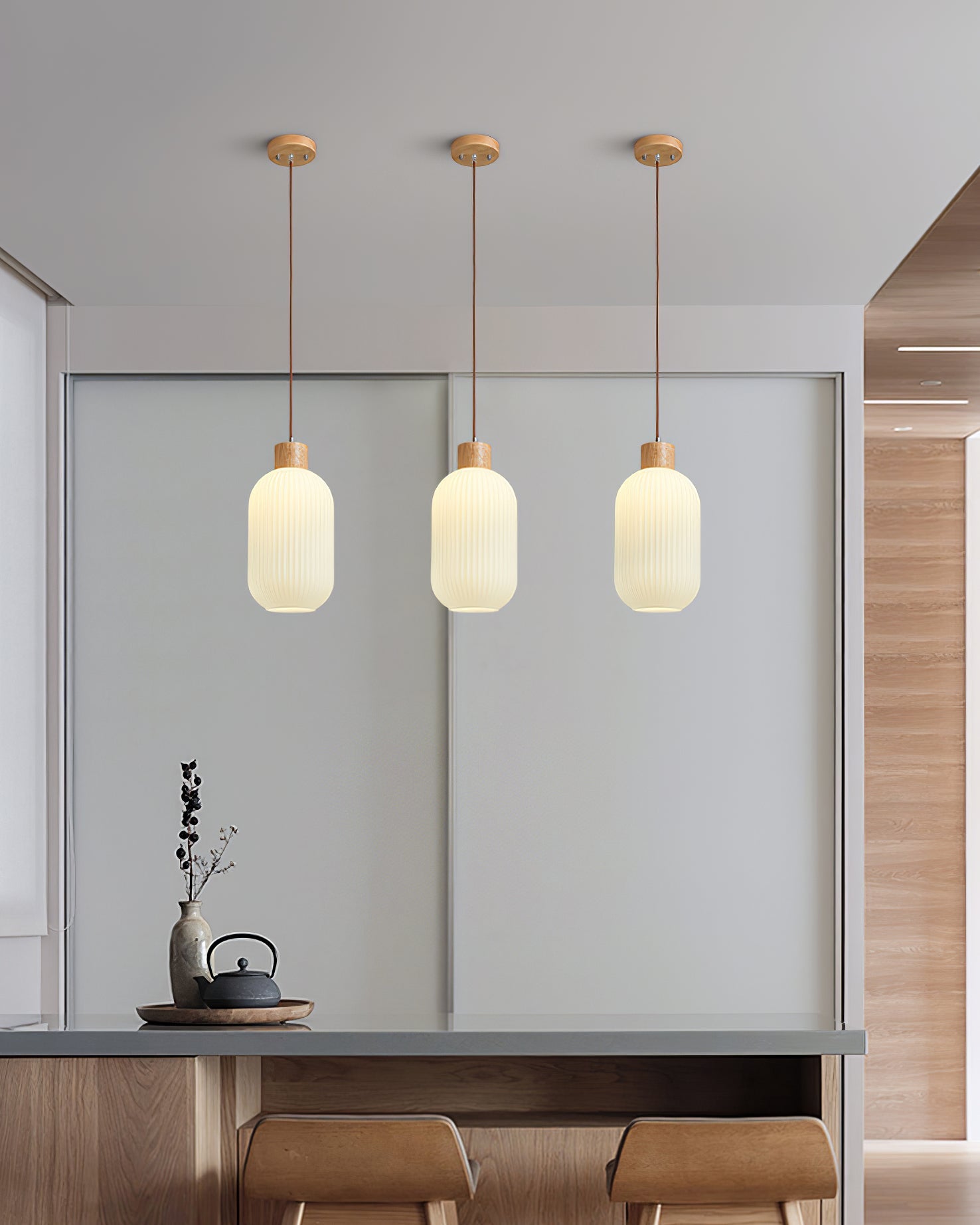 Jorfordel Ribbed Pendant Light
