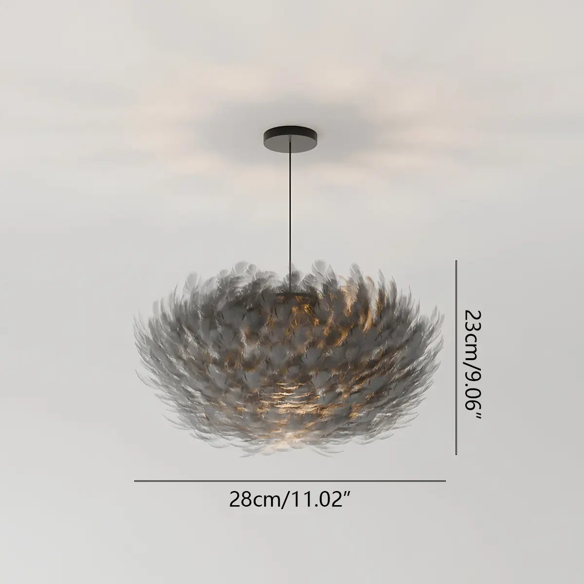 Zela Feather Design Pendant Light
