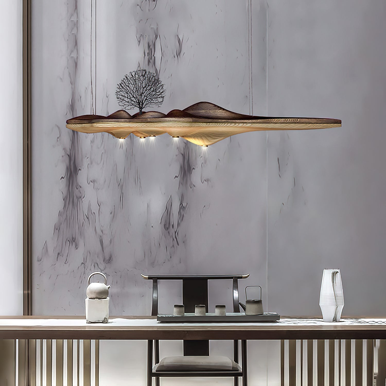 Merocone Wooden Pendant Light