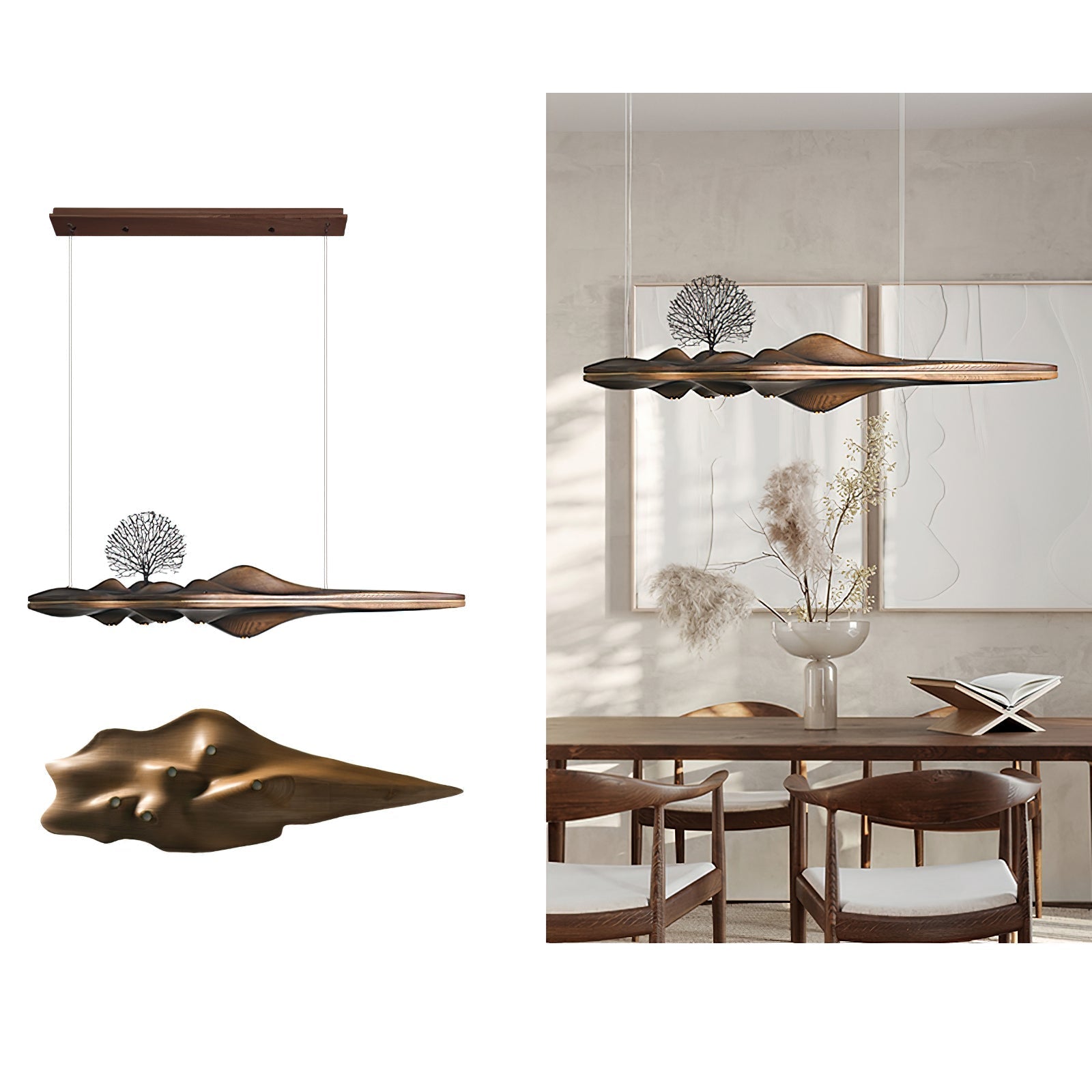 Merocone Wooden Pendant Light