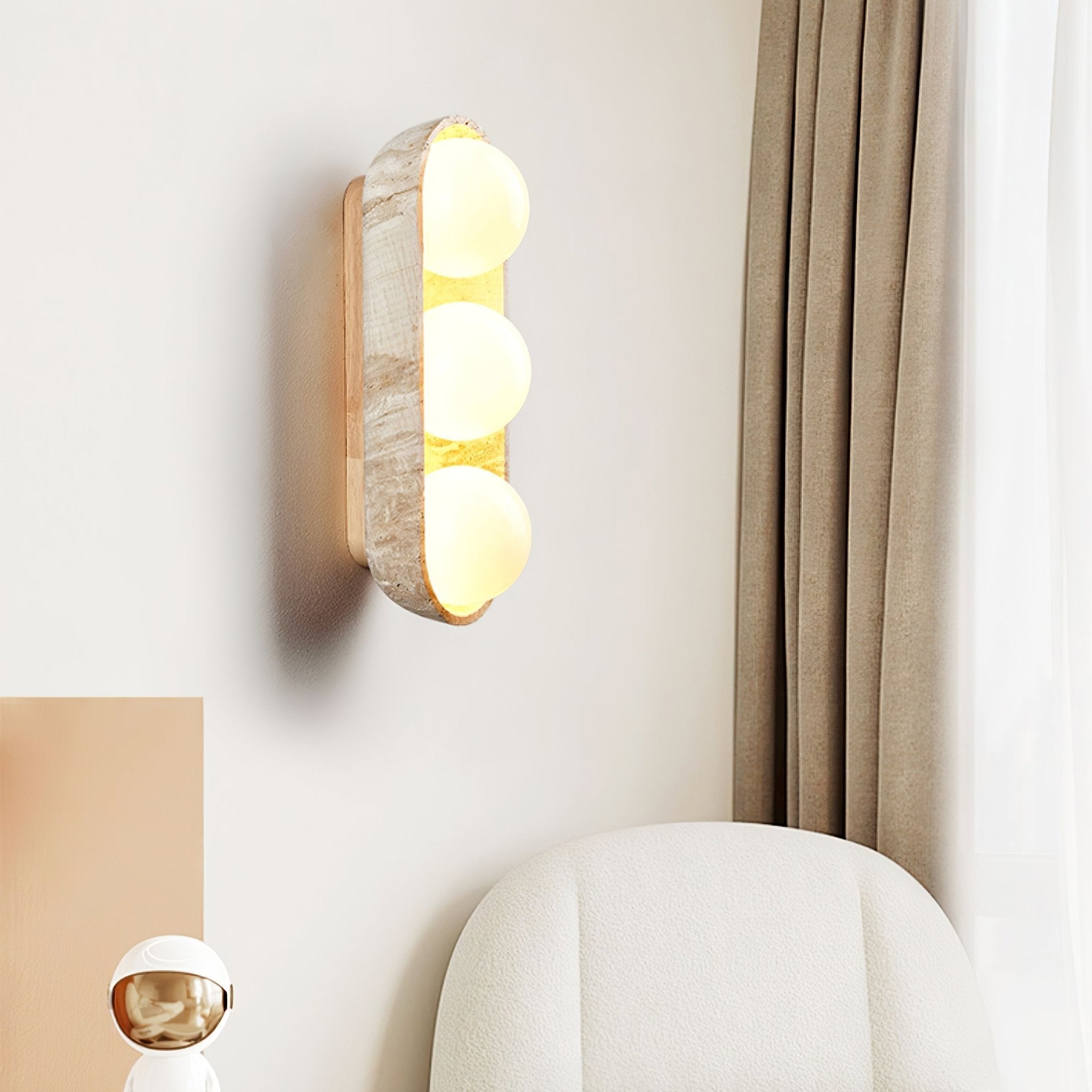 Boscon Triple Natural Stone Wall Light