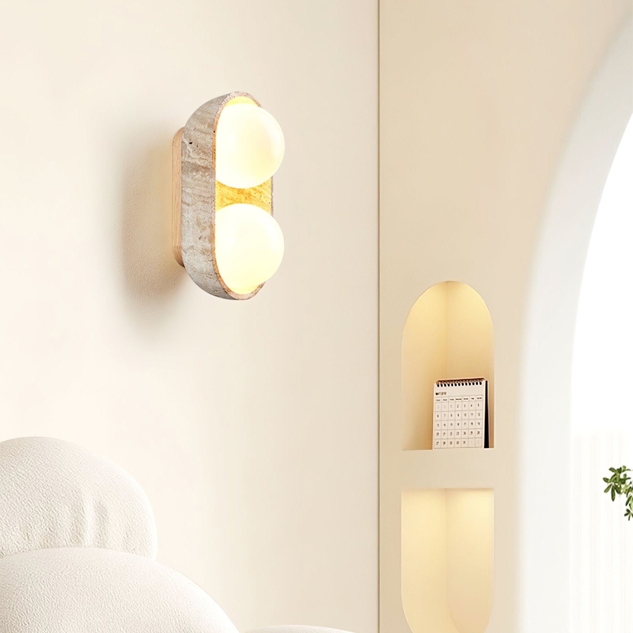 Boscon Triple Natural Stone Wall Light