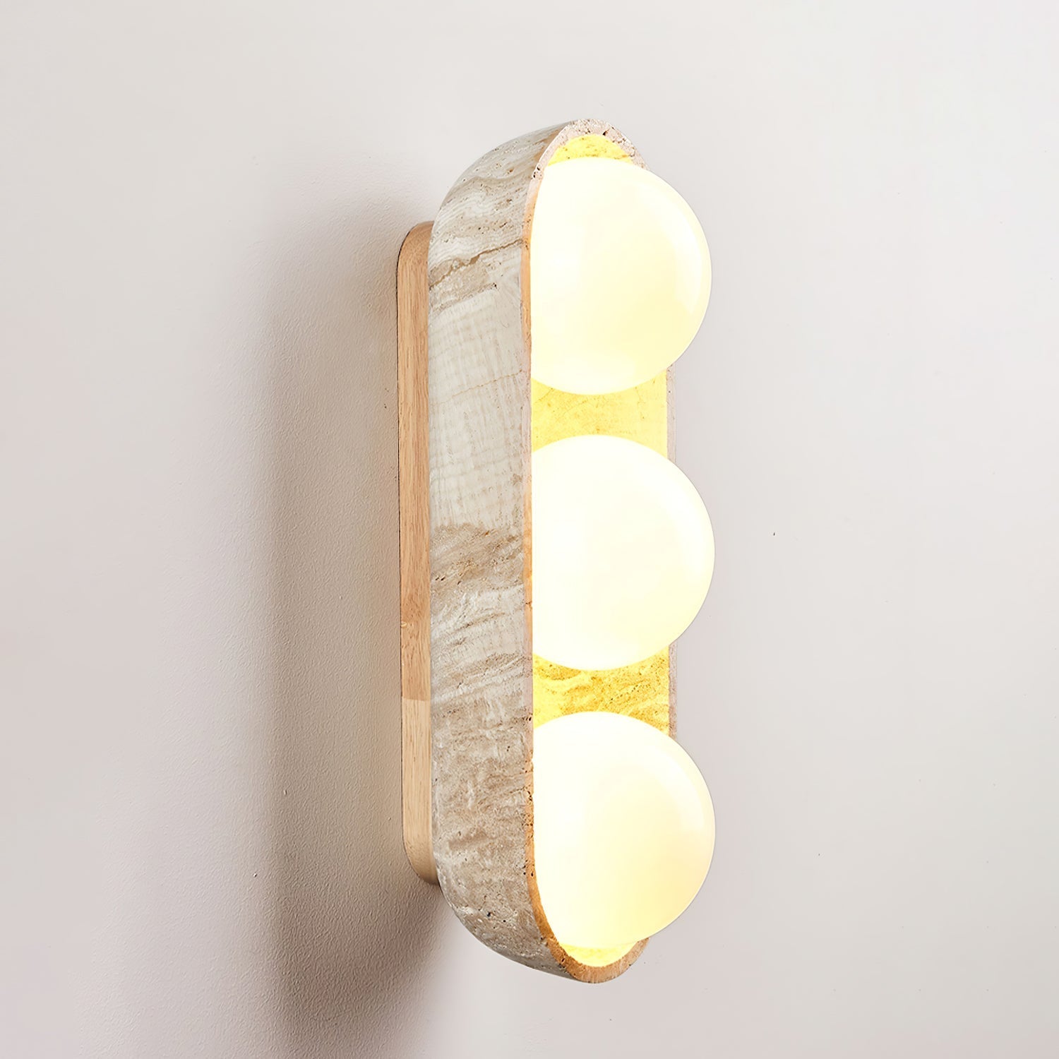 Boscon Triple Natural Stone Wall Light