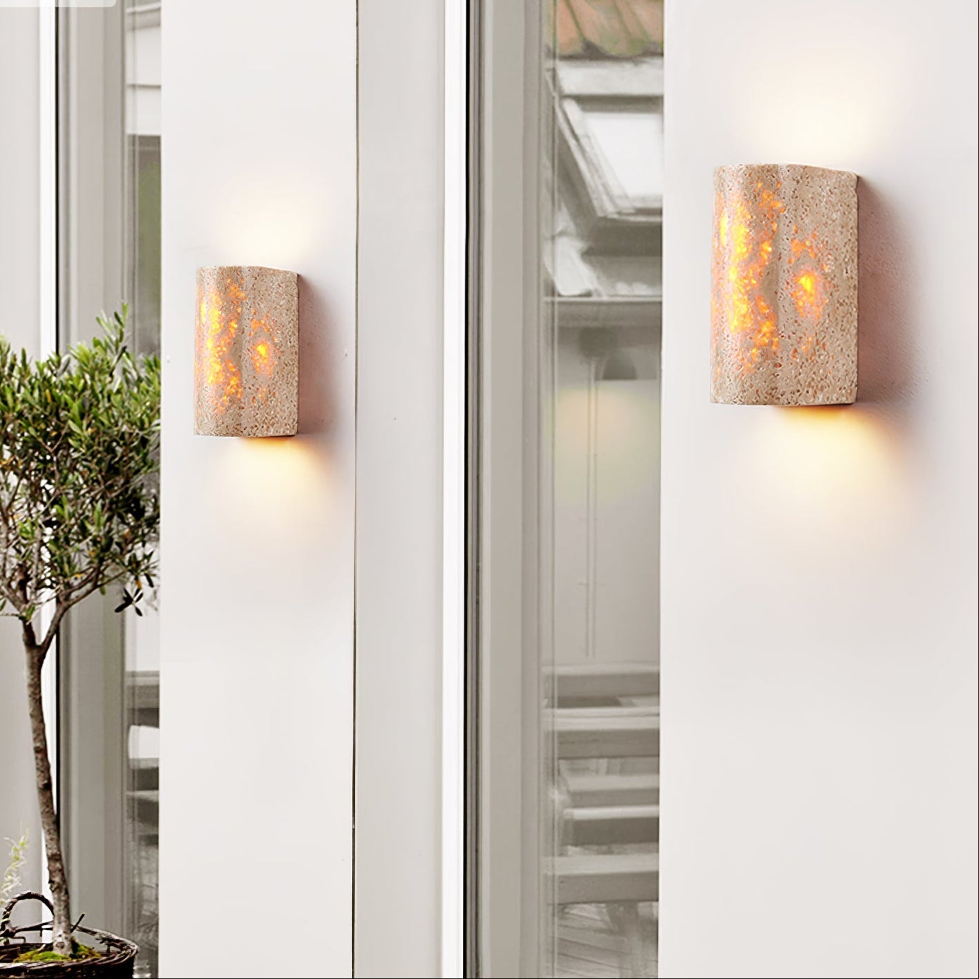 Veisona Natural Stone Wall Light