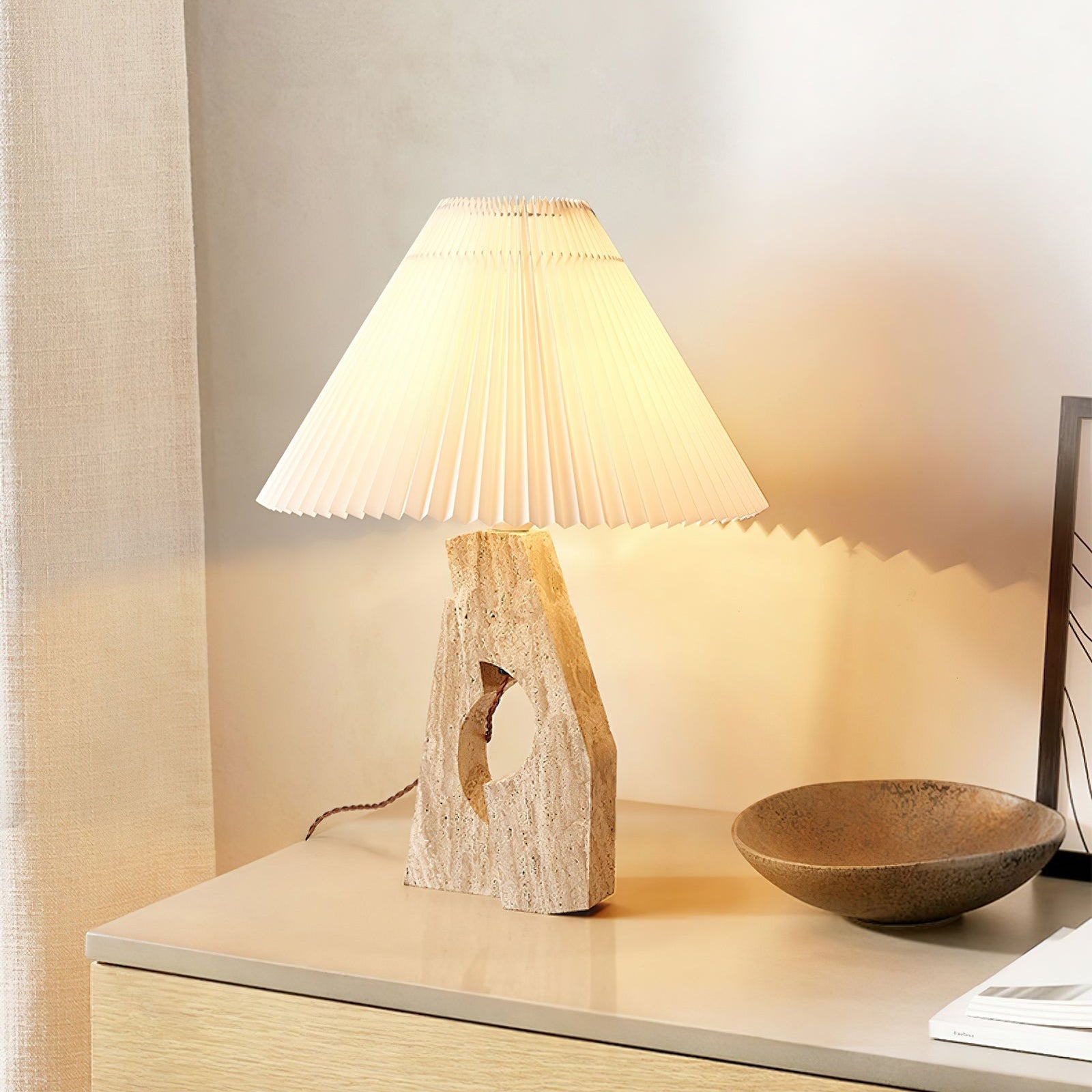 Dublo Travertine Table Lamp