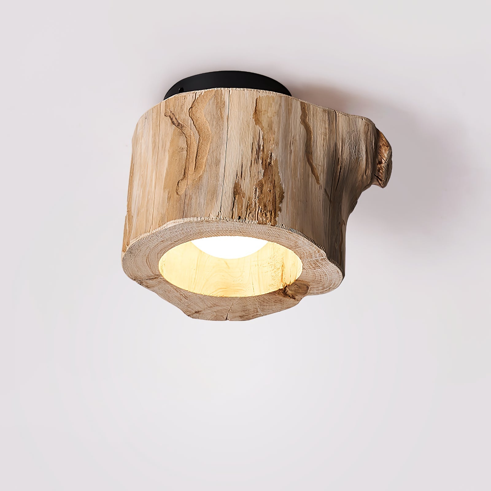 Wood Log Japandi Style Ceiling Light