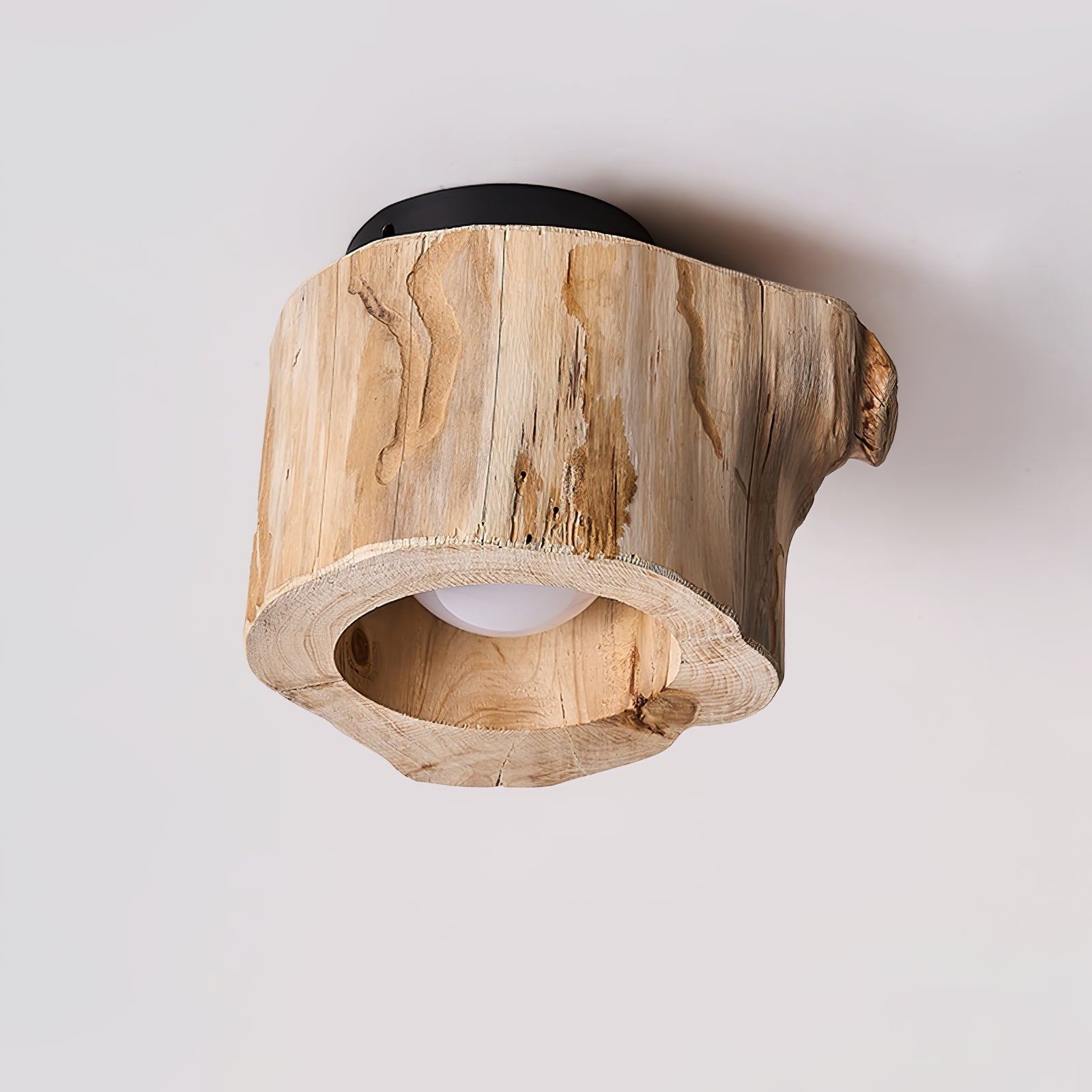 Wood Log Japandi Style Ceiling Light