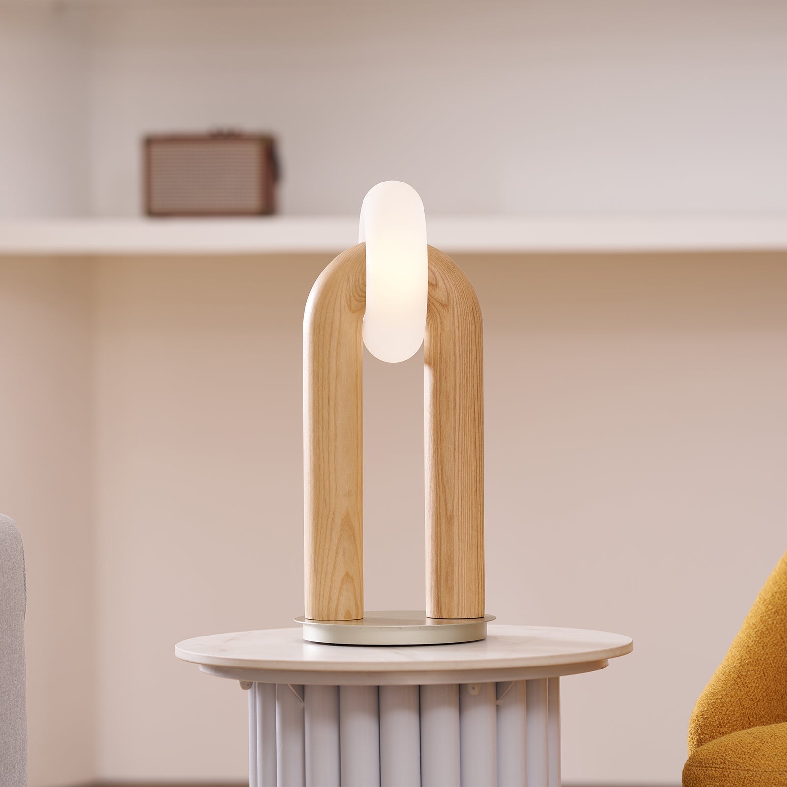 Disc Wooden Table Lamp