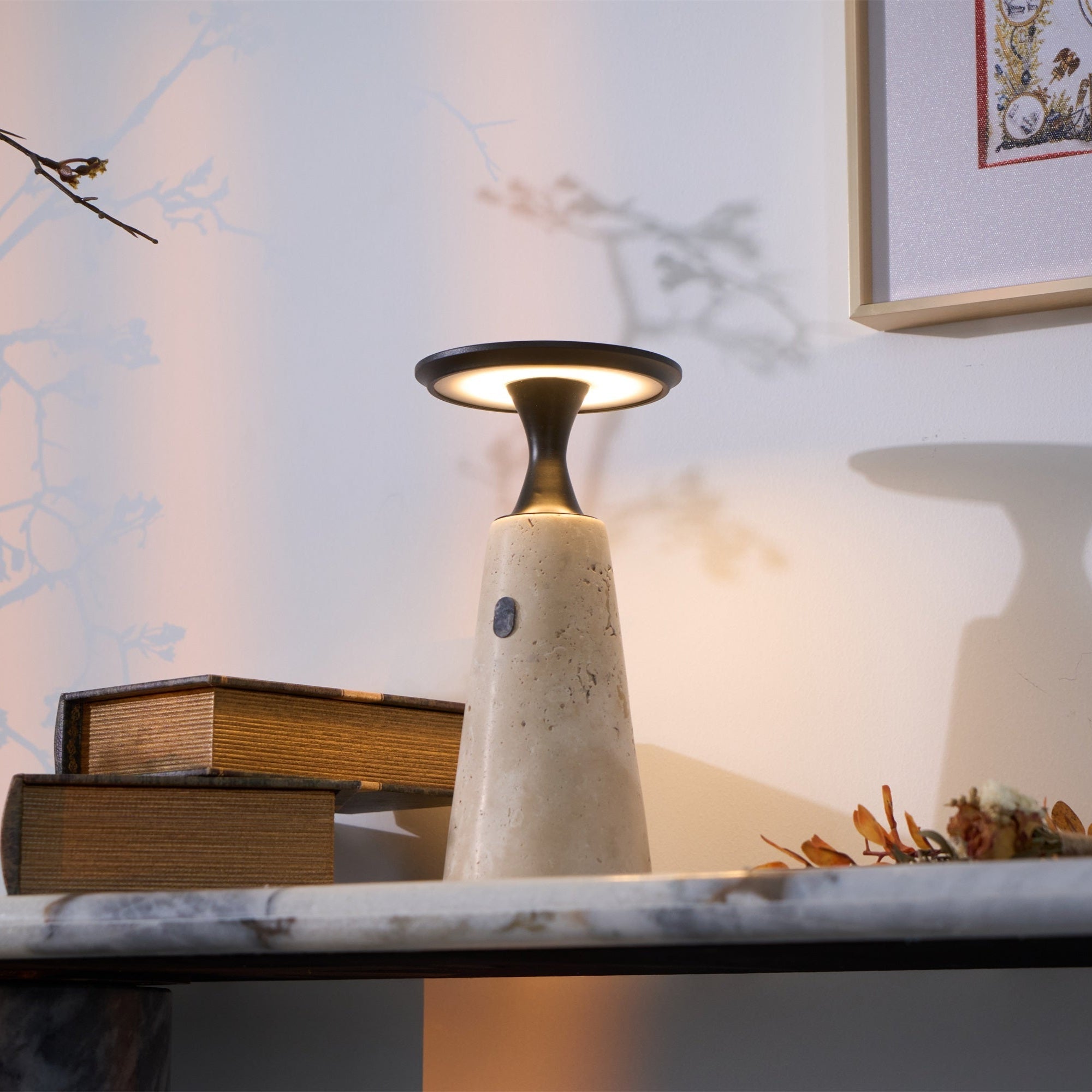 Terchas Rechargeable Natural Stone Table Lamp