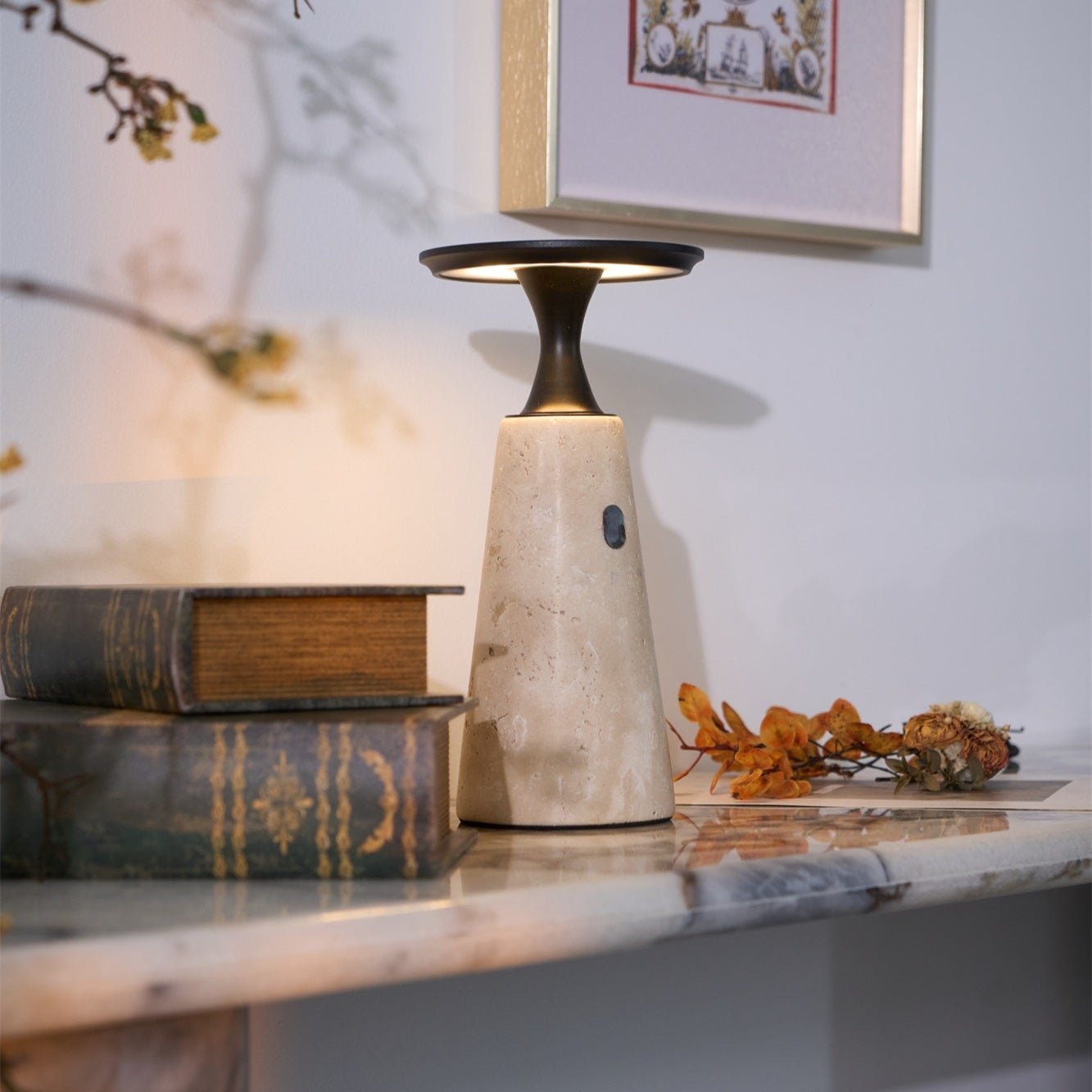 Terchas Rechargeable Natural Stone Table Lamp