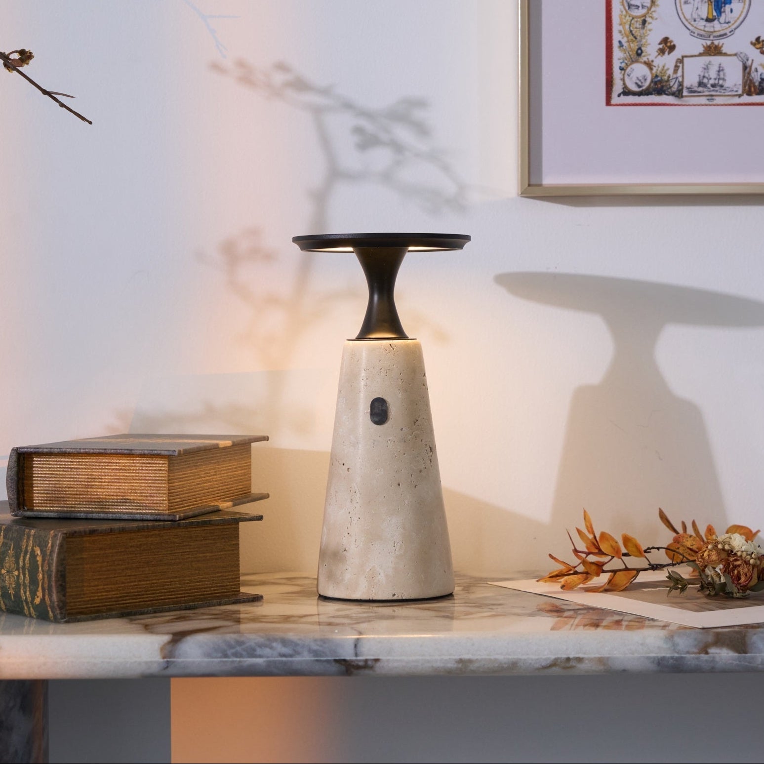 Terchas Rechargeable Natural Stone Table Lamp