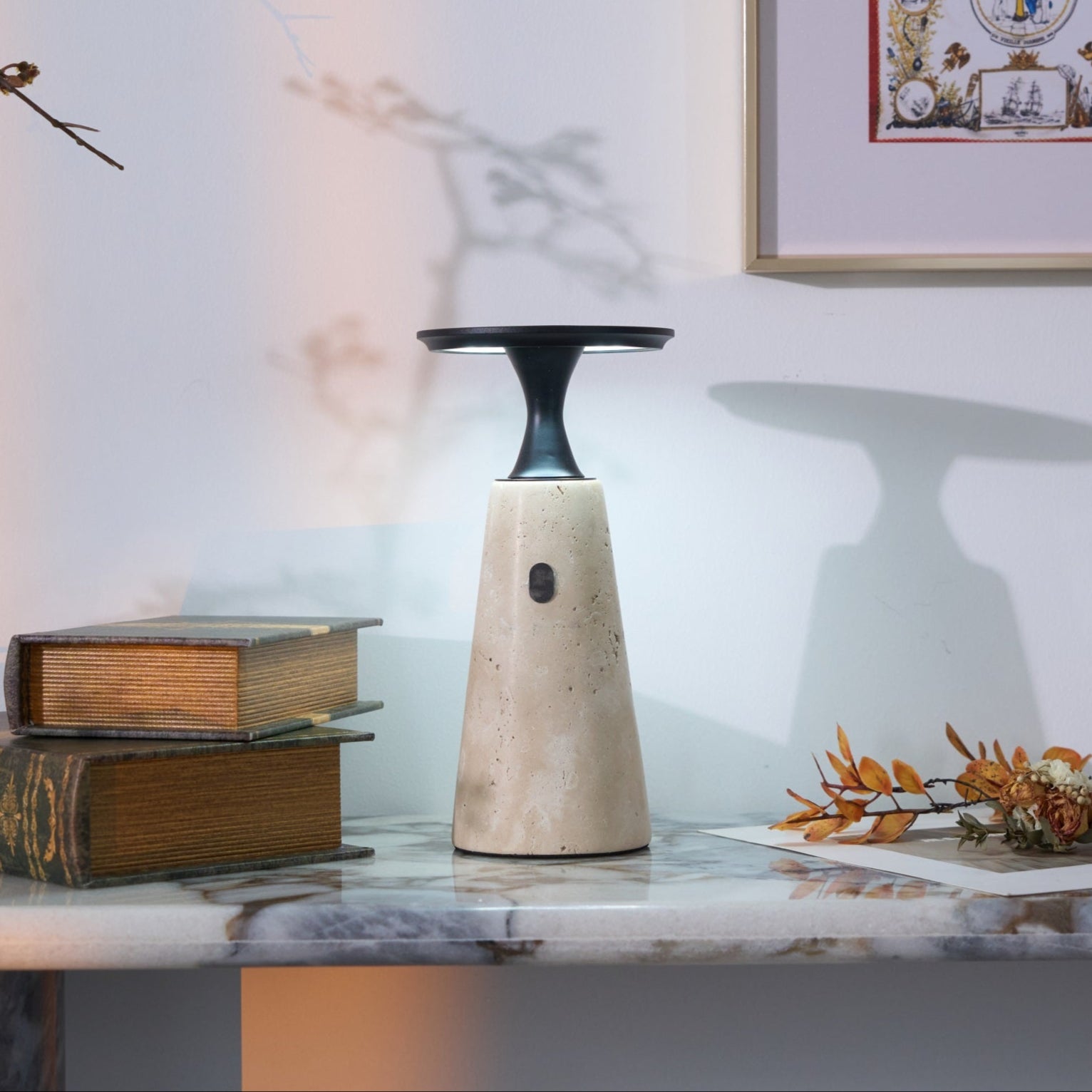 Terchas Rechargeable Natural Stone Table Lamp