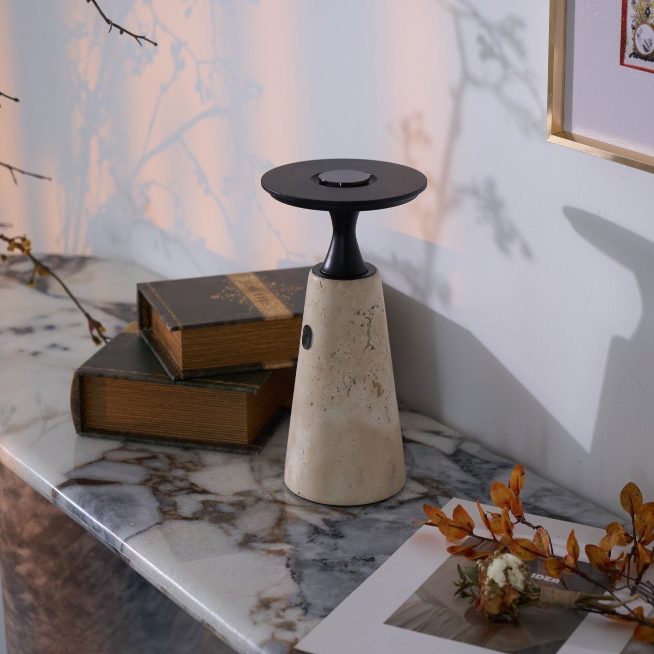 Terchas Rechargeable Natural Stone Table Lamp