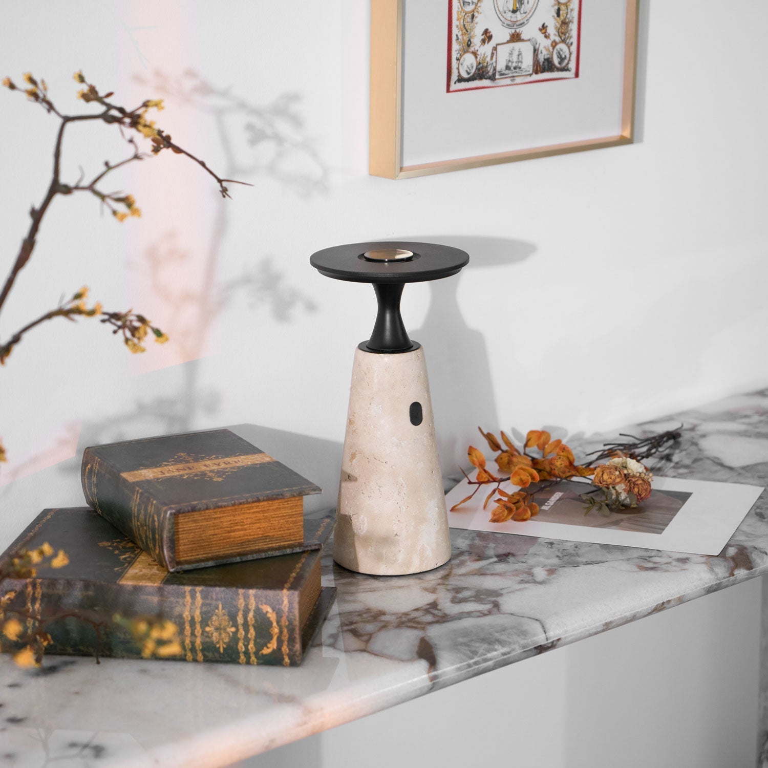 Terchas Rechargeable Natural Stone Table Lamp