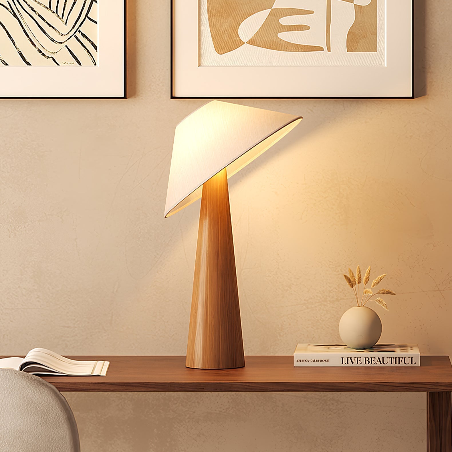 Hatilt Wooden Table Lamp