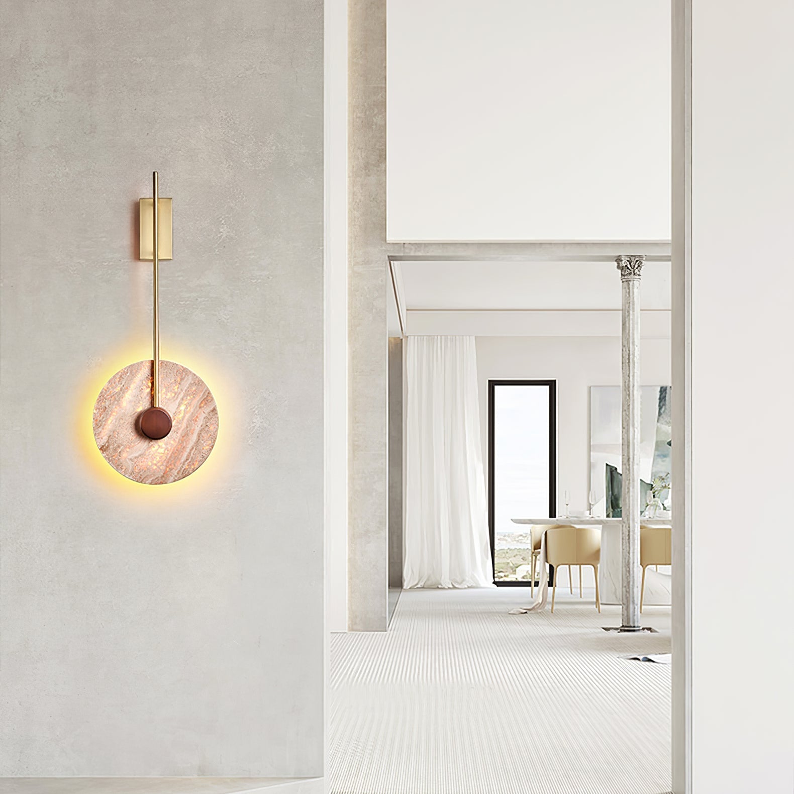 Mofis Travertine Wall Light